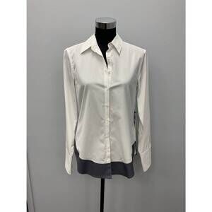NEW JED tipped cotton shirt in white